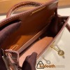 Hermes kelly20 Matte Alligateor Crocodile 19cm V0/Vert Rousseau Gold Hardware Full Handmade kellymini-096