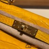Hermes kelly20 Alligateor Crocodile 19cm J5 /Rose Scheherazade Gold Hardware Full Handmade kellymini-098