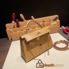Hermes kelly20 Alligateor Crocodile 19cm 9D /Jaune Ambre Gold Hardware  Full Handmade kellymini-099