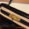 Hermes kelly20 Alligateor 89/ Black (Noir) Silver Hardware Full Handmade kellymini-102