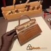 Hermes kelly20 Alligateor 89 /Black (Noir) Gold Hardware Full Handmade kellymini-103