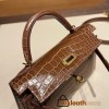 Hermes kelly20 Alligateor 89 /Black (Noir) Gold Hardware Full Handmade kellymini-103