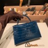 Hermes kelly20 Alligateor crocodile 89 /Black (Noir) Gold Hardware Full Handmade kellymini-105