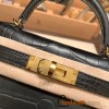 Hermes kelly20 Alligateor crocodile W0 /Vert Bosphore Silver Hardware Full Handmade kellymini-106