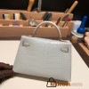 Hermes kelly20 Alligateor crocodile 89/ Black (Noir) Gold Hardware Full Handmade kellymini-107