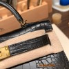 Hermes kelly20 Matte Mini Kelly Alligateor crocodile 5P /Pink Gold Hardware Full Handmade kellymini-109