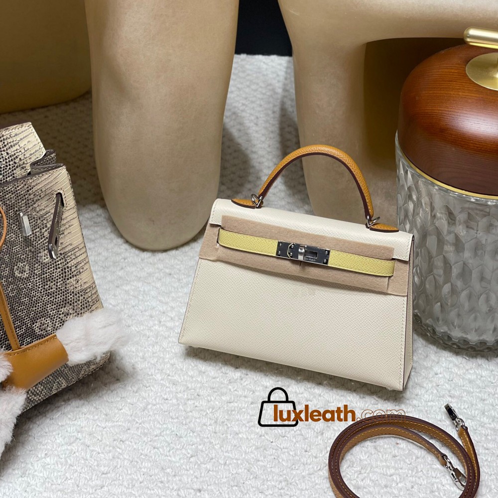 Hermes kelly20 Alligateor crocodile 8L/Beton (Béton) Gold Hardware Full Handmade kellymini-111