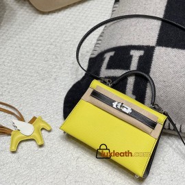  Silver Hardware  9R /Lime& 89 /Black (Noir)  Epsom   Full Handmade   Kelly mini 