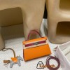  Silver Hardware   93/ Orange & K1/ Rouge Grenat  Epsom   Full Handmade   Kelly mini 