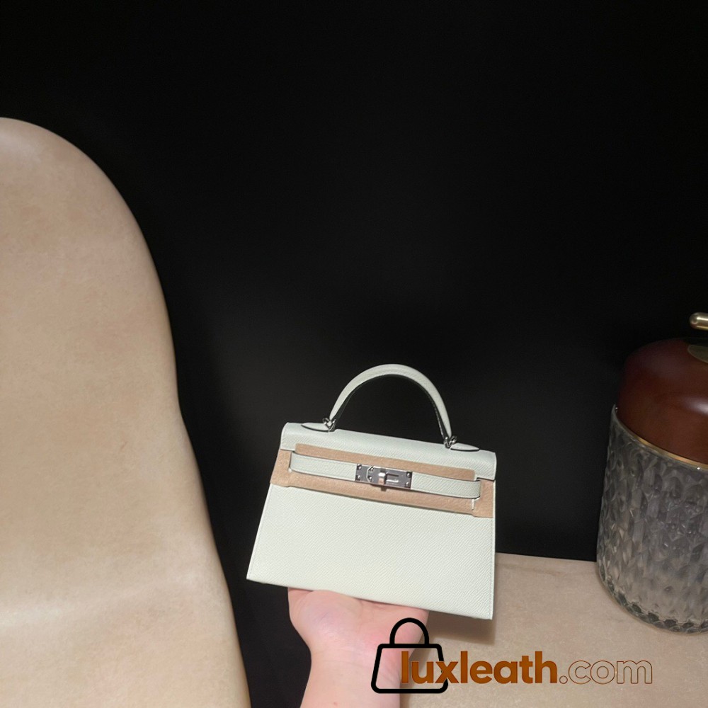 Silver Hardware   0S vertdeau  Epsom   Full Handmade   Kelly mini   