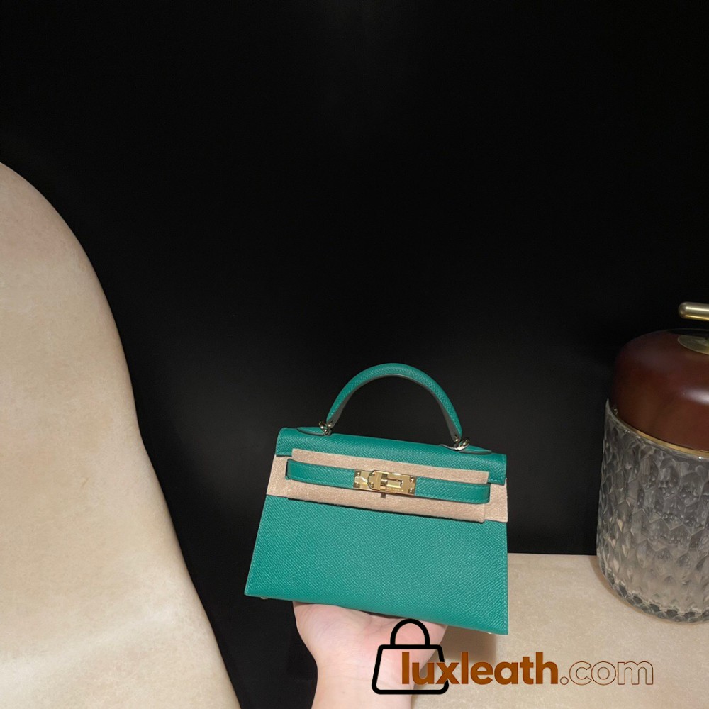 Gold HardwareU4 Vert Vertigo   Epsom   Full Handmade   Kelly mini   