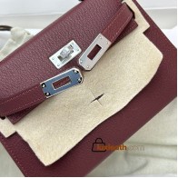 Silver Hardware   55/ Rouge H     Chevre  Full Handmade   Kelly mini   