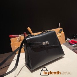 89/Black (Noir)  Silver Hardware Double-Sided Kelly Irregular Design Veau Epson  box 