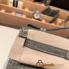  81 /Gris Tourterelle Silver Hardware  kelly pochette  Alligateor