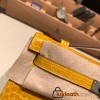  9D /Jaune Ambre Silver Hardware  kelly pochette  Alligateor