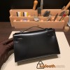 89/ Black (Noir) Silver Hardware  kelly pochette  box 