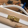  01 /White (Blanc) Gold Hardware  kelly pochette  Epsom 