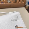  01 /White (Blanc) Gold Hardware  kelly pochette  Epsom 