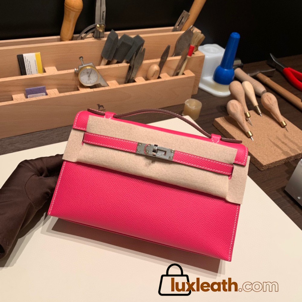  8T /Rose Candy  Silver Hardware kelly pochette  Epsom 