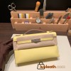  1Z /Jaune Poussin  Silver Hardware いkelly pochette  swift 