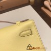  1Z /Jaune Poussin  Silver Hardware いkelly pochette  swift 