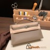  18 /Étoupe Grey (Étoupe) Silver Hardware  全手縫いkelly pochette  swift 