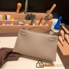  18 /Étoupe Grey (Étoupe) Silver Hardware  全手縫いkelly pochette  swift 