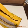  9D /Jaune Ambre Silver Hardware kelly pochette  swift 