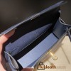 ostrich kelly pochette 73/Blue Saphir  