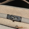 ostrich kelly pochette  80/Pearl Grey (Gris Perle)   ，