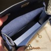 ostrich kelly pochette 73/Blue Saphir  