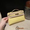 ostrich kelly pochette 1Z/Jaune Poussin  