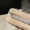 ostrich kelly pochette  4Z/Gris Mouette  