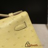 ostrich kelly pochette 1Z/Jaune Poussin  
