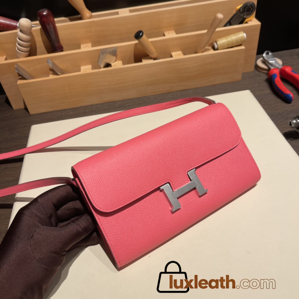 8W/Rose Azalee  Silver Hardware   Full Handmade Kelly to go   epsom  