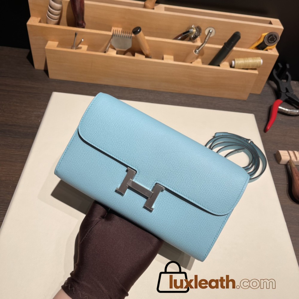 3P/Blue Atoll   Silver Hardware  Full Handmade Kelly to go   epsom  