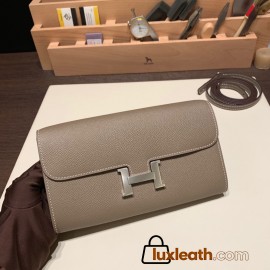 18/Étoupe Grey (Étoupe)   Silver Hardware Full Handmade Kelly to go   epsom  