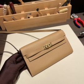 0M/Chai X9 Gold Hardware   Full Handmade Kelly Wallet Long To Go   epsom  