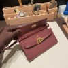 55/Rouge H   Gold Hardware   Full Handmade Kelly Wallet Long To Go   epsom  