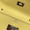  epsom  9R/Lime  Silver Hardware  Full Handmade Kelly Wallet Long To Go   epsom  