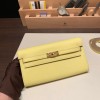  9R/Lime  Gold Hardware  Full Handmade Kelly Wallet Long To Go   epsom  