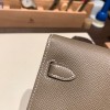  epsom  18/Étoupe Grey  Silver Hardware Full Handmade Kelly Wallet Long To Go   epsom  