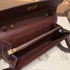 57/Bordeaux   Gold Hardware    Full Handmade Kelly Wallet Long To Go   epsom  