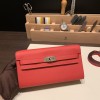 S3/Rouge Cœur   Silver Hardware  Full Handmade Kelly Wallet Long To Go   epsom  