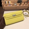 9R/Lime  ライム Silver Hardware  Full Handmade Kelly Wallet Long To Go   epsom  