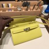  9R/Lime  ライム Silver Hardware  Full Handmade Kelly Wallet Long To Go   epsom  