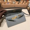  epsom  63//Vert Amande   Gold Hardware  Full Handmade Kelly Wallet Long To Go   epsom  