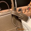 Hermes Lindy 26cm Clemence 18 /Étoupe Grey Gold Hardware lindy26-010