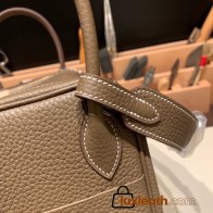 Hermes Lindy 26cm Clemence 18 /Étoupe Grey Gold Hardware lindy26-010