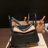 Hermes Lindy 26cm Clemence 89/ Black (Noir) Gold Hardware lindy26-012